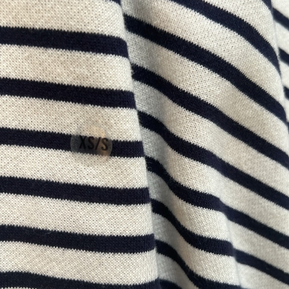 aerie Black and White Striped Hooded Poncho - Picture 3 of 6